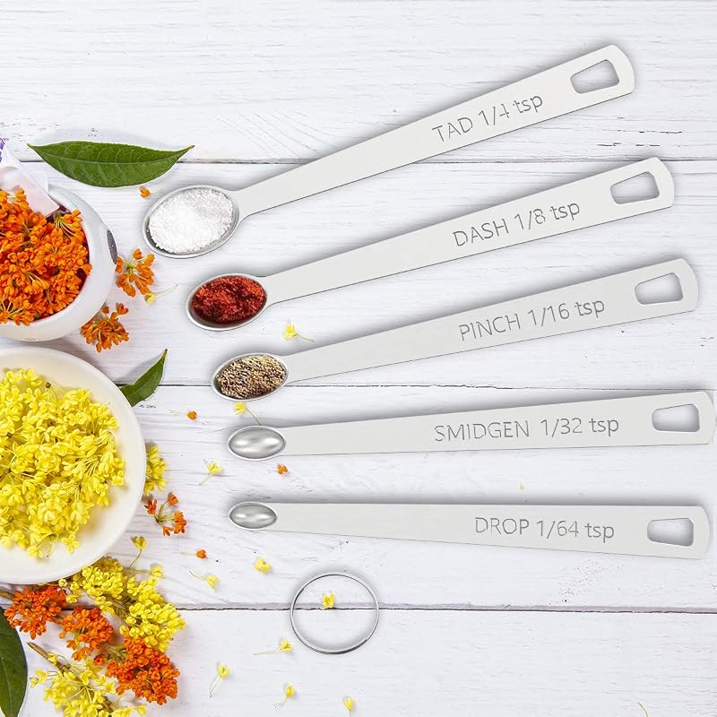 Multicolor 21-Piece Stainless Steel Measuring Cups & Spoons Set with Silicone Handle - Includes 8 Cups, 8 Spoons & 5 Mini Spoons