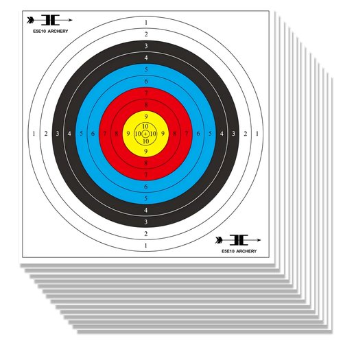 Targets Paper for Archery,20pcs Bow Arrow Targets for Hunting & Archery Targets,Target Practice Accessories(Standard Archerys,10 Rings,17.7x17.7in)