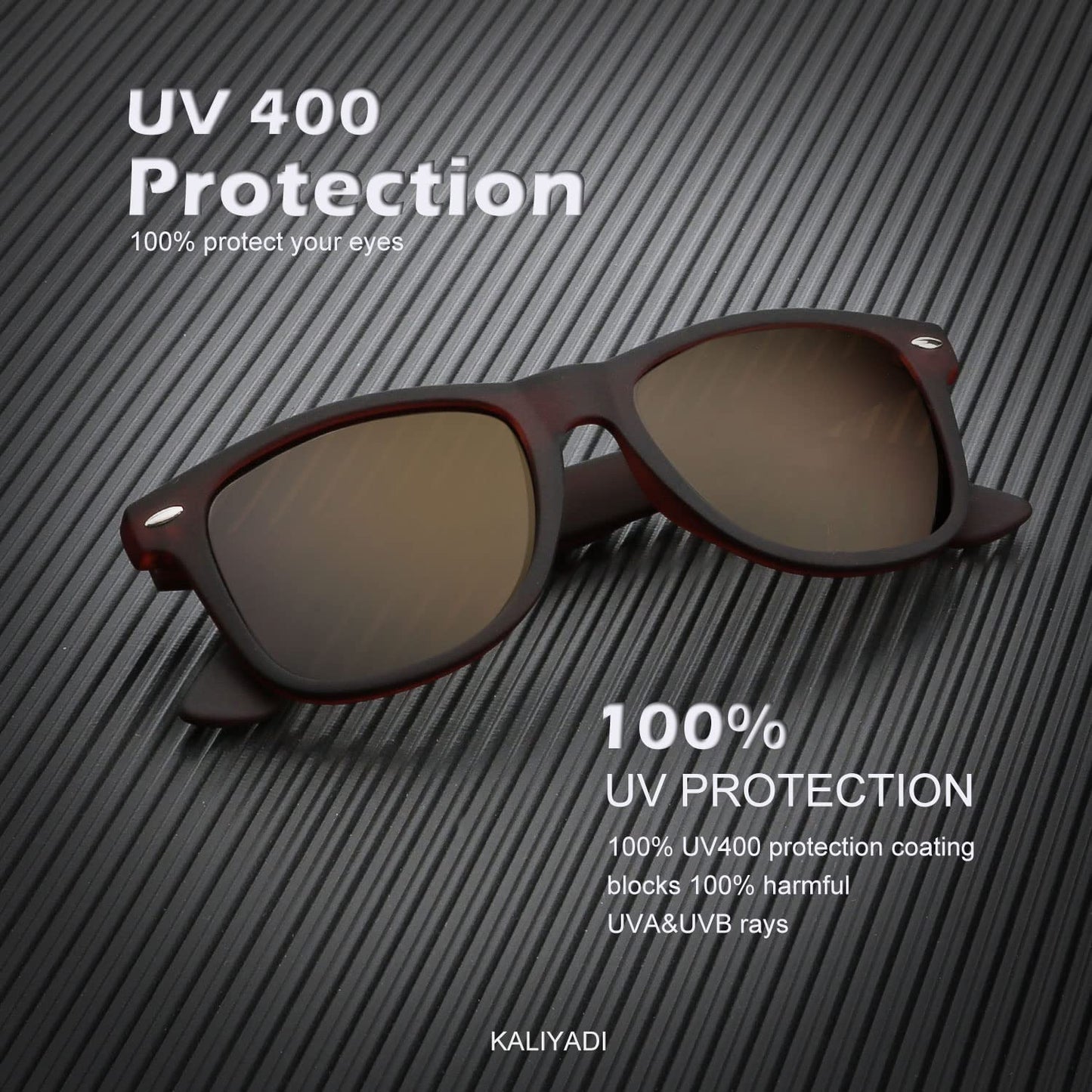 KALIYADI Sunglasses Men Polarized Sunglasses for Mens and Womens, Unisex Sun Glasses for Driving and Fishing, Retro Sunglasses UV Protection (Black/G15/Brown)