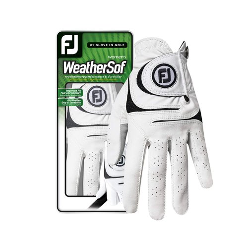 FootJoy Women's WeatherSof Prior Generation Golf Glove, White Medium/Large, Worn on Left Hand