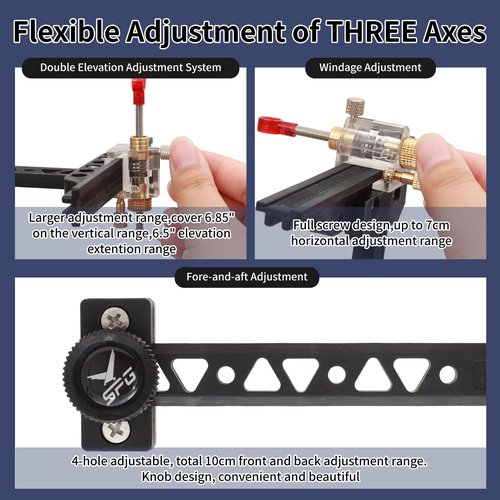 SOPOGER Recurve Bow Sight T Shape Adjustable Archery Bow Sight for Recurve Bow Target Youth Practice Beginners Recurve Bow Accessories Hunting
