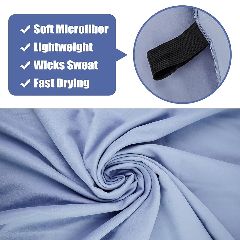 Navy Blue 2 Pack Small Microfiber Camping Towels - Quick Dry, Lightweight & Fast Absorbent