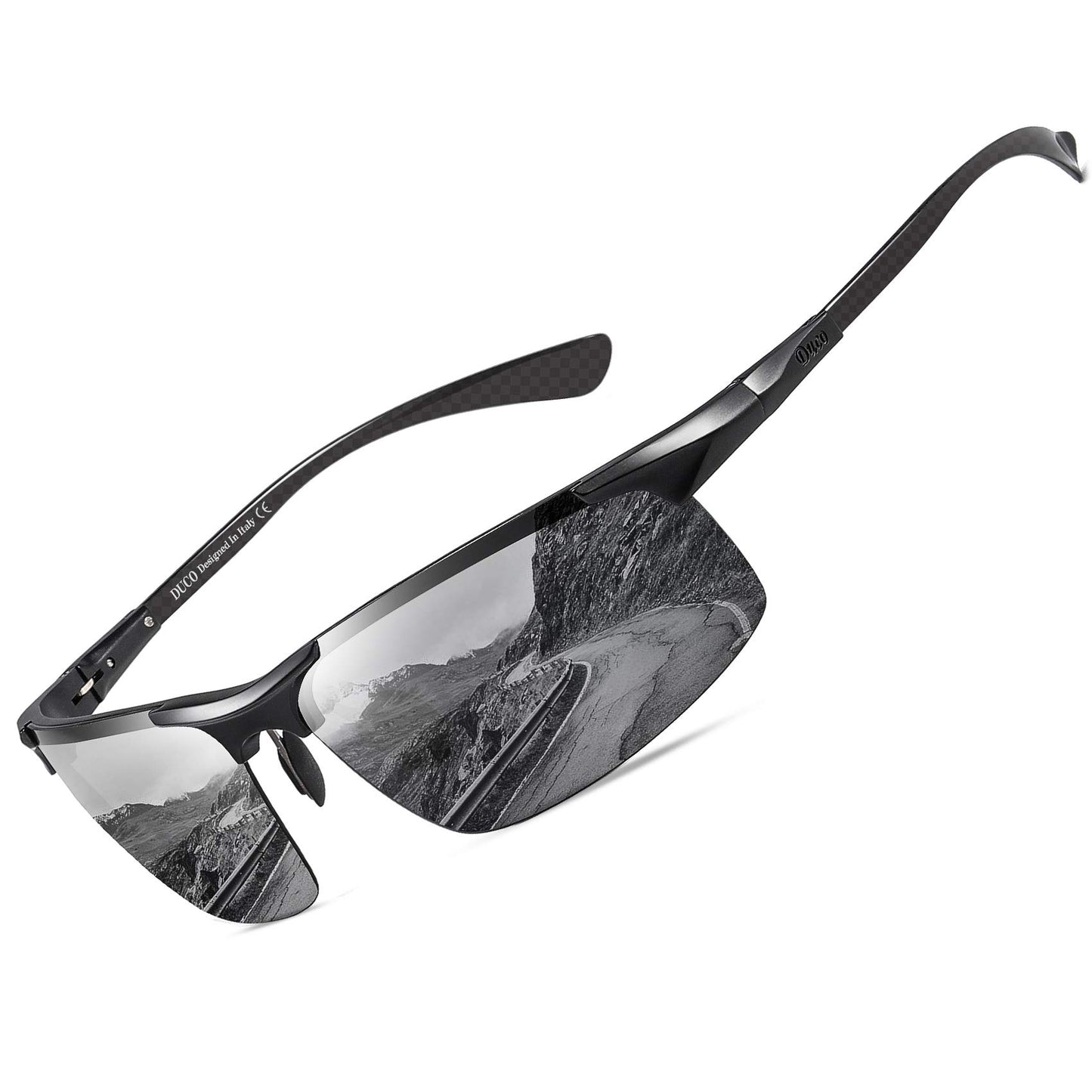 DUCO Polarized Ultralight Carbon Fiber Sunglasses for Men DC8277