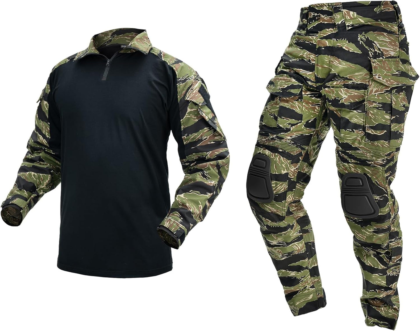IDOGEAR Men G3 Combat Uniforms Set with Knee & Elbow Pads Camouflage Clothing