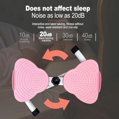 Waist Twister, Waist Twister Ab Machine with 300 lbs Weight Capacity Anti-Slip Twist Board, Noiseless Ab Twister Machine with Resistance Bands, Waist Sculptor for Home Gym Exercise (Pink)