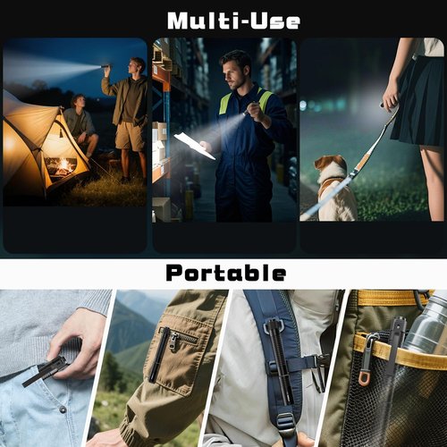 VTIGER T2A Compact EDC Flashlight,1500 High Lumens AA Rechargeable LED Flashlight, Super Bright Small Tactical Tail Switch Pocket Pen Light with Magnet for Camping,Hiking,Outdoor,Home,Emergency