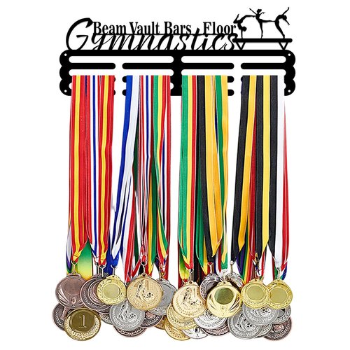 PH PandaHall Medal Hanger Holder Display Rack Gymnastics Medal Hanger Awards Ribbon Cheer 3 Lines Sport Award Rack Wall Mount Metal Frame for Over 50 Medals Necklace Jewelry 15.75 Inch