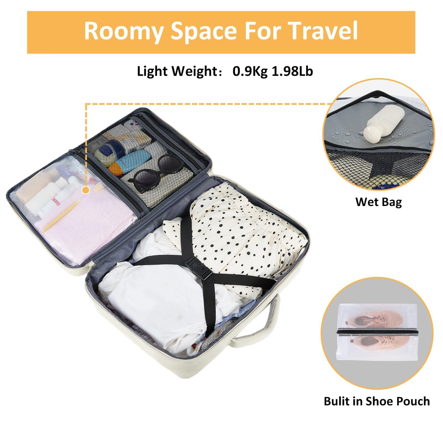 Taygeer Large Travel Backpack, 17 inch Laptop Backpack for Women, Airline Approved Personal Item Mochila, 40l Lightweight Luggage Carryon Work Bag for friend and Ladies Business Travel Hiking, Beige