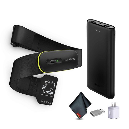 Garmin HRM 600 Chest Strap Heart Rate Monitor, XS-S Bundle with USB3.0 to Type-c Female Adapter Space Gray + More