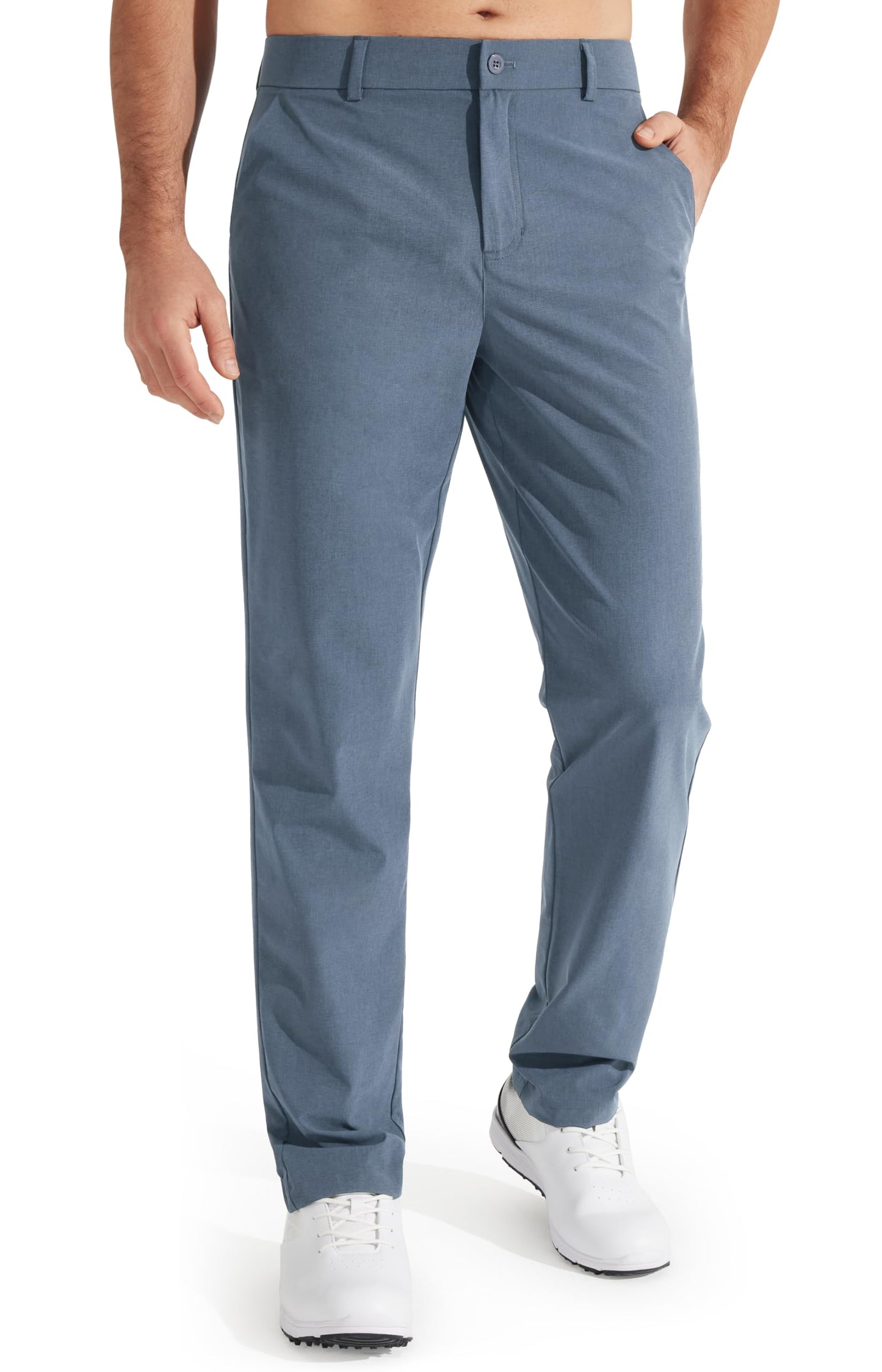 Libin Men's Golf Pants 30" Comfy Business Casual Pants Quick Dry Lightweight Fashion Outfits for Men Travel Vocation Dress Work, Ice Blue, 32W x 30L