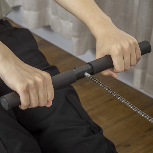 Soozier Air Rowing Machine with LCD Digital Monitor & Steel Frame, Foldable Rower for Home Gym Use