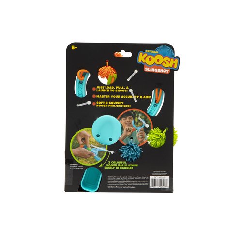 Koosh Slingshot – Kids Games, Outdoor Games for Adults and Family, Beach Toys, Fidget Toys for Kids, 3 Mini Balls Included, Easy Storage Handle, Just Load, Pull, and Launch, Screen-Free, Ages 6+