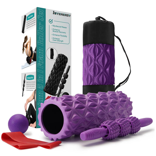 5 in 1 Foam Roller Set High Density Patented Foam Roller for Exercise