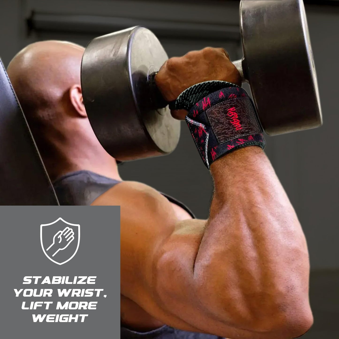 Katamu | Premium Wrist Straps | Wrist Support for Weighlifting, Powerlifting and Bodybuilding (Joker - Why So Serious Large)