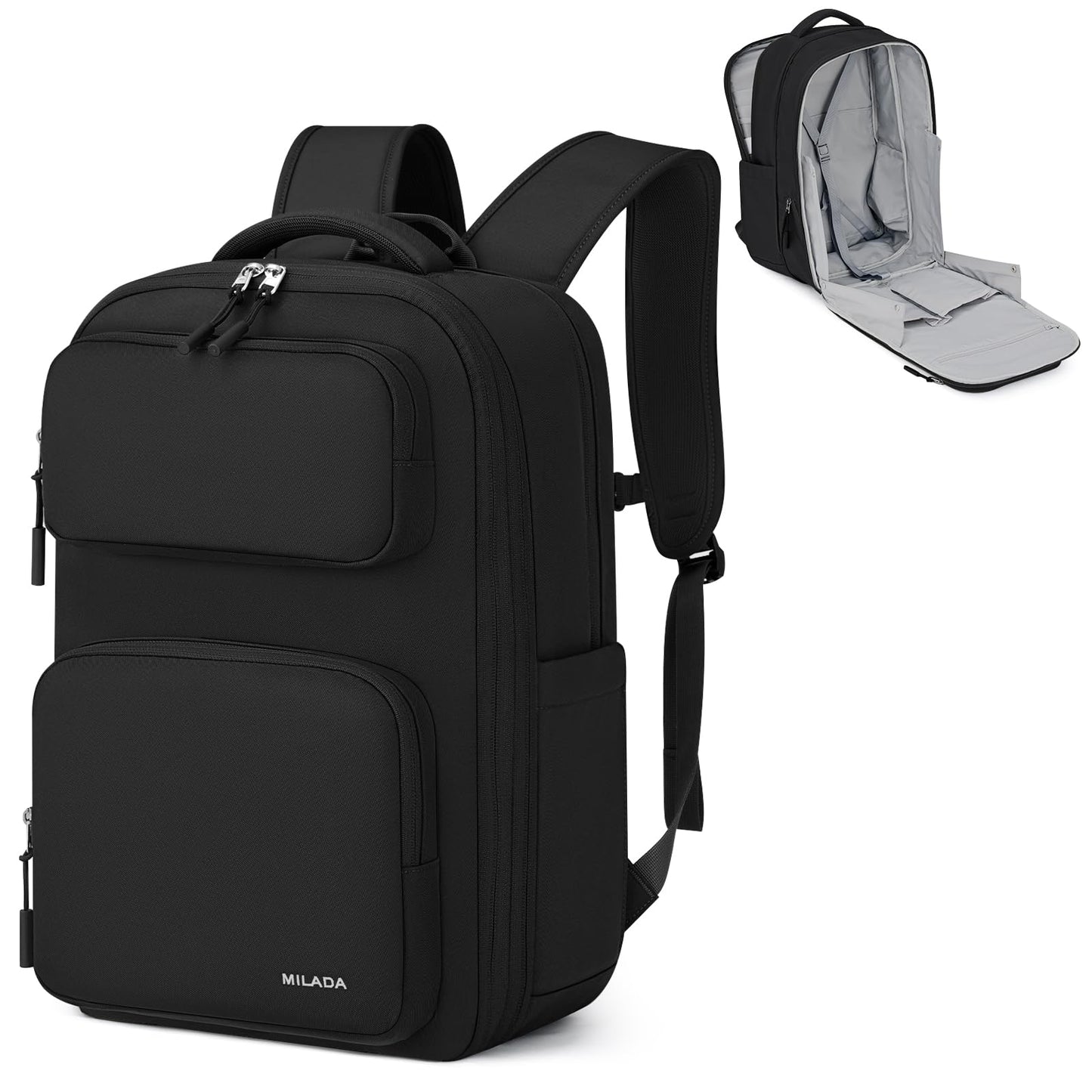 MILADA Travel Backpack for Women&Men,Expandable 28L to 39L,Fits 17" Laptop