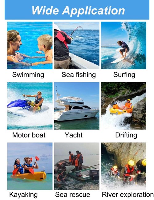 huraty Unisex Kayaking Safety Vest, Neoprene Buoyancy Jacket for Swimming Surfing Sailing Fishing, Adjustable Swim Vest with Secure Leg Straps(Blue, L)