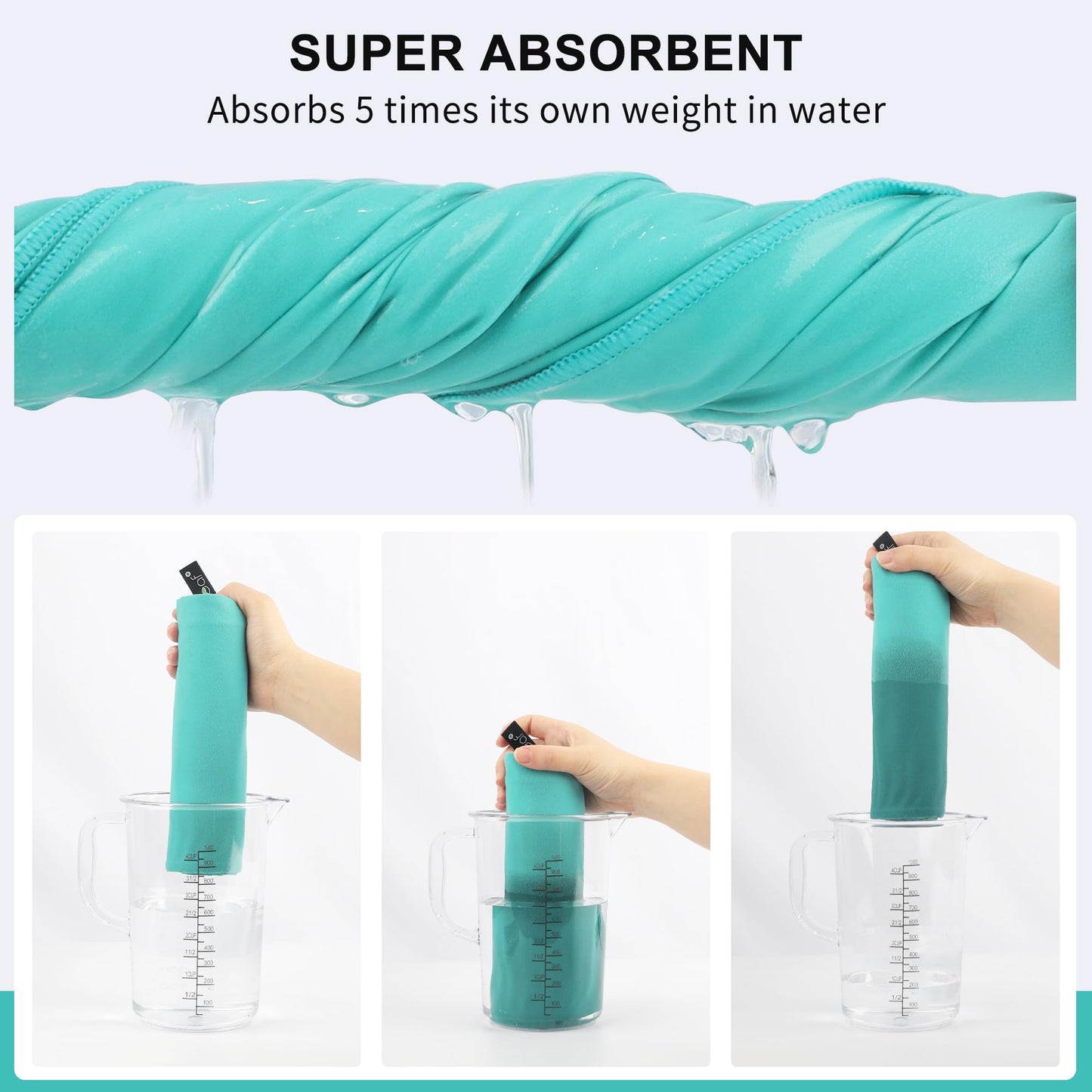 Rainleaf Microfiber Towel Perfect Travel & Gym & Camping Towel. Quick Dry - Super Absorbent - Ultra Compact - Lightweight. Suitable for Trip, Beach, Shower, Backpacking, Pool