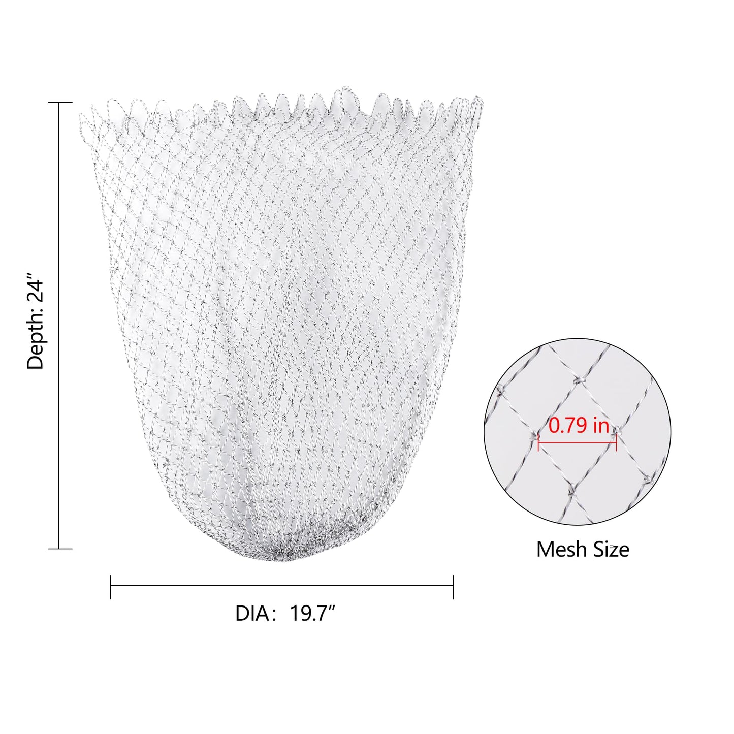 Chicken Catching Net Bird Net with Telescoping Pole, Strong Stainless Handle Full Extended to 48 Inches