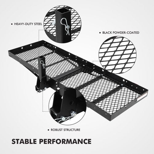 750 Lbs Capacity Hitch Mount Cargo Carrier Basket - Heavy-Duty Cargo Baskets, 60" x 19" x 6" Cargo Rack Rear Luggage Basket for Car and SUV