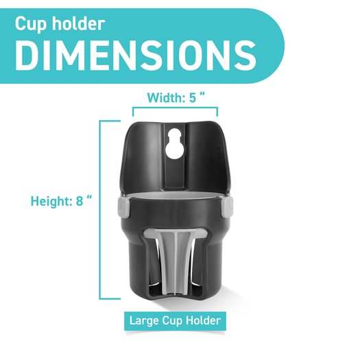 Tributary Brands Golf Push Cart Cup Holder Compatible with Clicgear, Sun Mountain, Bagboy and More. Golf Push Cart Accessories- Large Size