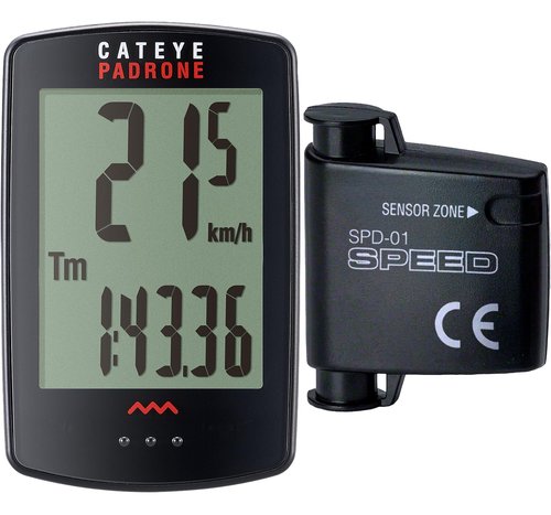 CATEYE Padrone Wireless Bike Computer – Oversized Display Cyclocomputer, Wireless Speedometer & Odometer, FlexTight™ Mount, Auto Start/Stop, Programmable Odometer