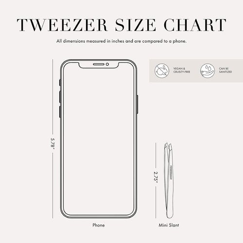 Tweezerman Mini Slant Tweezer - Tweezers for Eyebrows, Travel Tweezers for Eyebrows, Facial Hair, Ingrown Hair (Neon Pink)