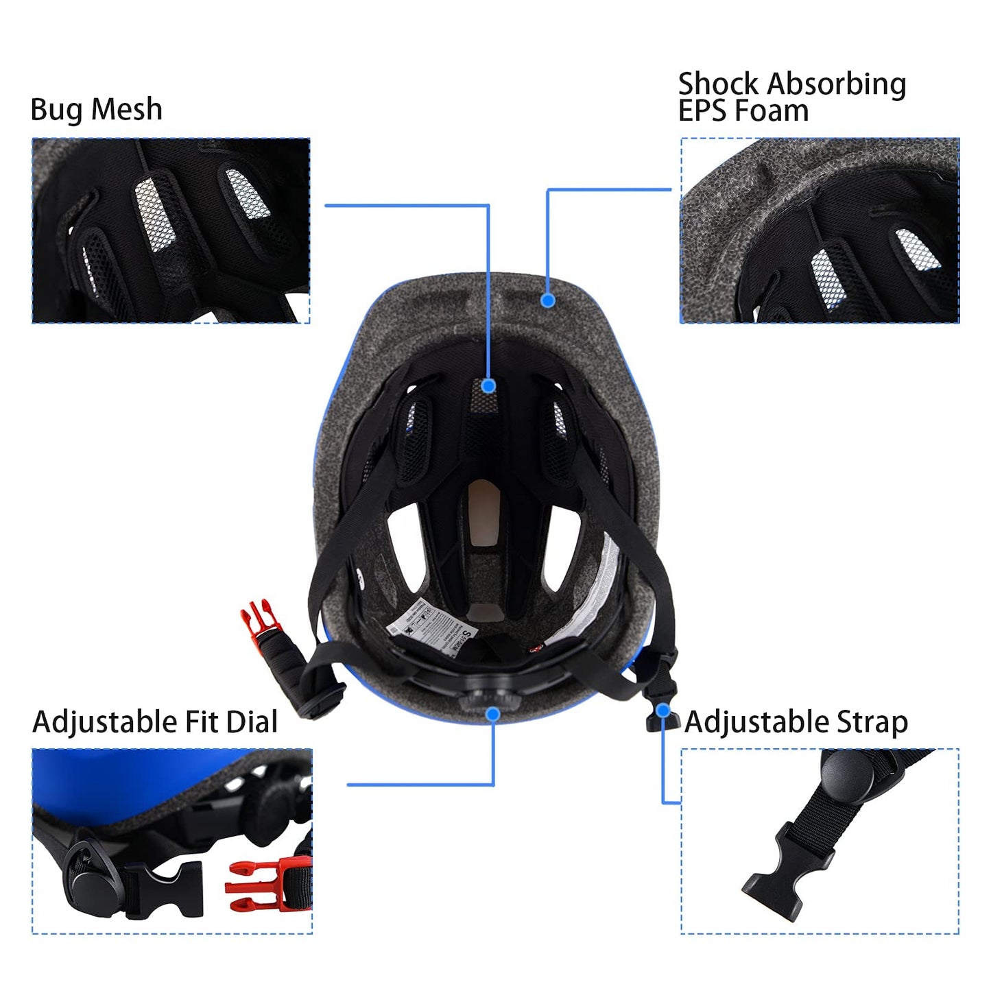 Kids Bike Helmet for Ages 1-8 Years, Adjustable Toddler Boys and Girls Helmets, Lightweight Child Infant Bicycle Cycling Scooter Sports Helmet 48-54cm Blue