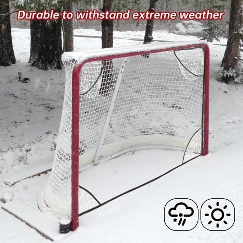Runhike DM-EZQGQW White Hockey Net Compatible with EZGoal, 72" Wide x 48" High, 4 Removable Target Pockets, NET ONLY