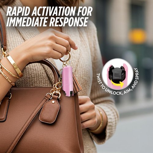 GUARD DOG SECURITY Quick Action Pepper Spray, Maximum Strength, 16-ft Range, Belt Clip For Easy Carry & Fast Access, keychain ready, Made in USA