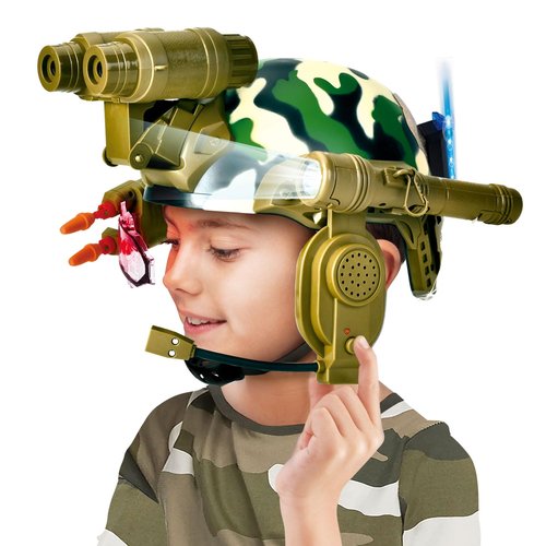 REGLORY Kids Tactical Multifunctional Helmet Set for Battle Game, Police Cosplay Kids Toy Helmet Paintball Airsoft (Camouflage)