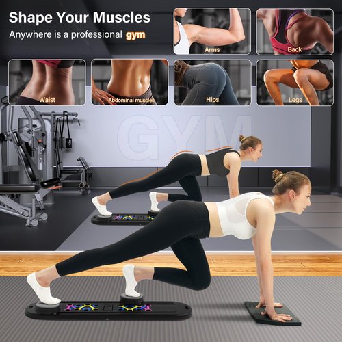 Pilates Board,Foldable Pilates Reformer Sets with Timer,Multifunctional Abdominal Pilates Board for Home Workout Equipment,Portable Ab Board Trainer Pilates Exercise Machine, Pilates Board for Women