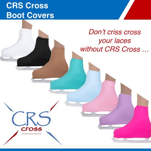 CRS Cross Skating Boot Covers Lycra Ice Skate Covers. Performance Ready Protection for Figure Skates, Ice Skating, Roller Skates. (White, Youth)