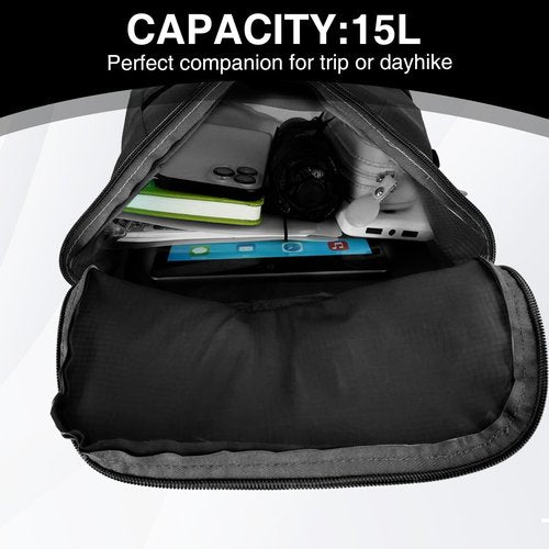 Small Hiking Backpack for Women Men, 15L Water Resistant Foldable Hiking Backpack Lightweight
