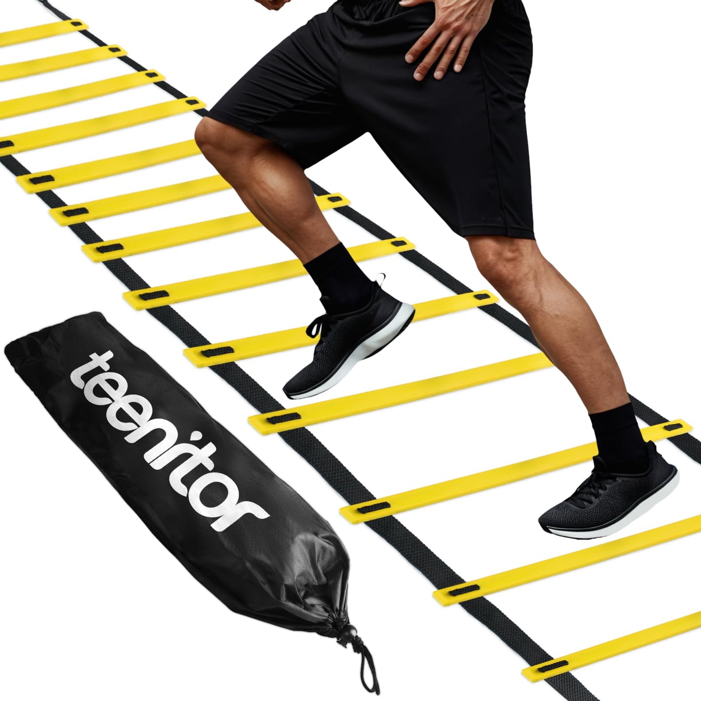 Teenitor 13 Rung Agility Ladder Speed Ladder Training Ladder for Soccer, Speed, Football Fitness Feet Training Carry Bag Agility Training Equipment, Workout Ladder, Sports Agility Ladders