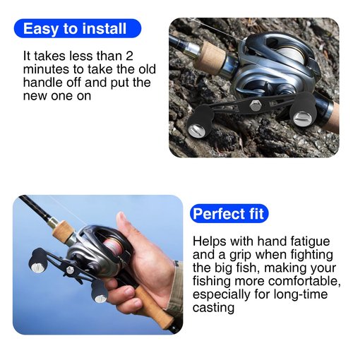 Replacement Baitcaster Reel Fishing Handle Compatible with Gomexus,Ultra-Light Aluminum Power Handle for Baitcasterwith EVA Foam Grip