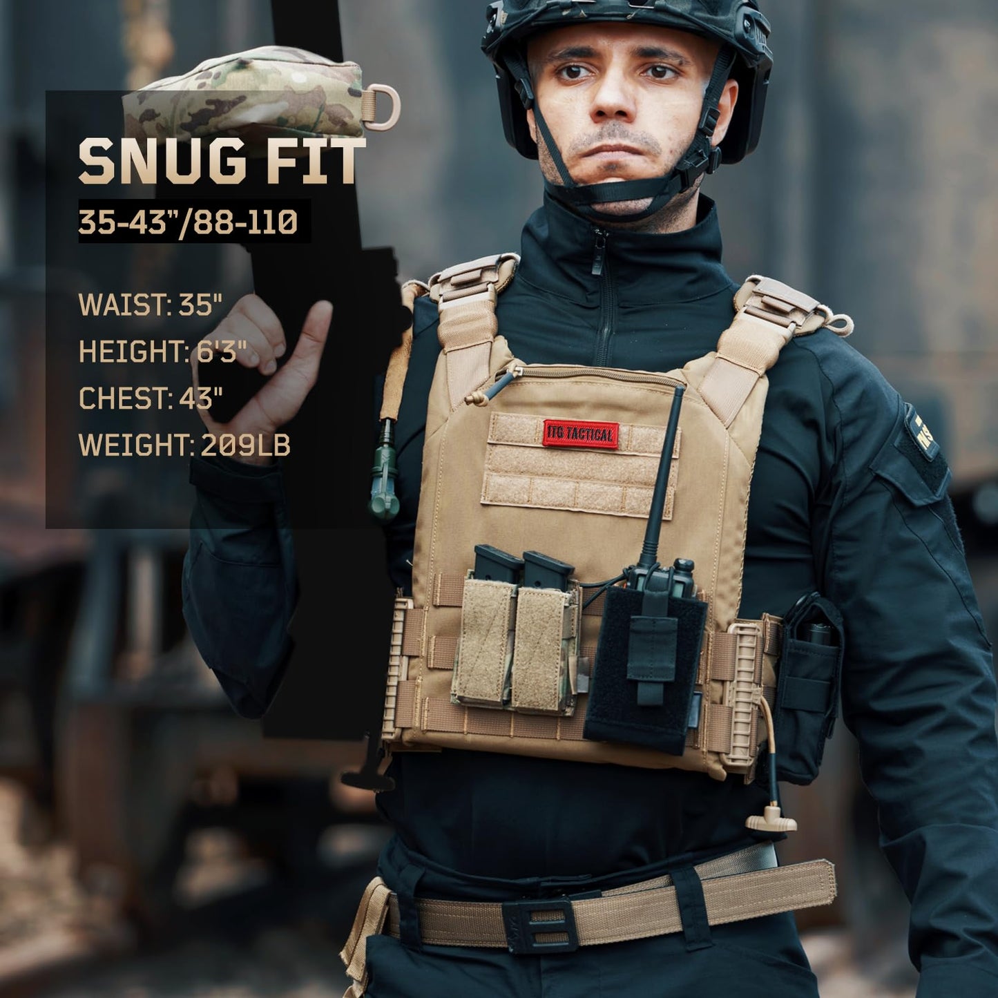 1TG Quick Release MOLLE Vest for Men Breathable and Adjustbale Vest, One Size Fully Adjustable