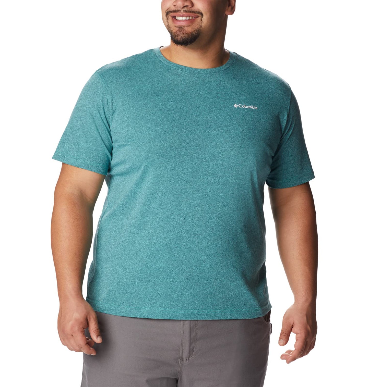 Columbia Men's Thistletown Hills Short Sleeve, Electric Turquoise/Collegiate Navy, X-Small