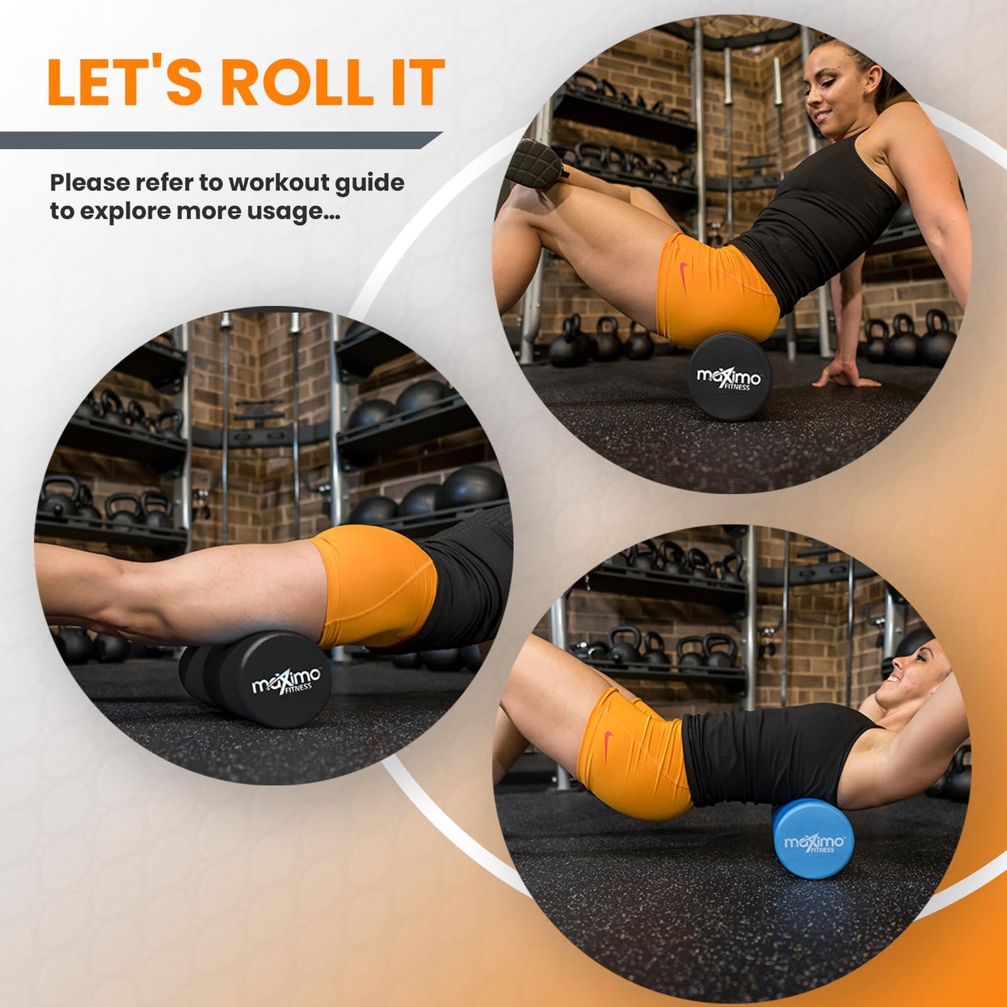 Maximo Fitness Foam Roller - High Density Exercise Roller for Trigger Point Self Massage, Muscle and Back Roller for Fitness, Physical Therapy, Yoga and Pilates, Gym Equipment
