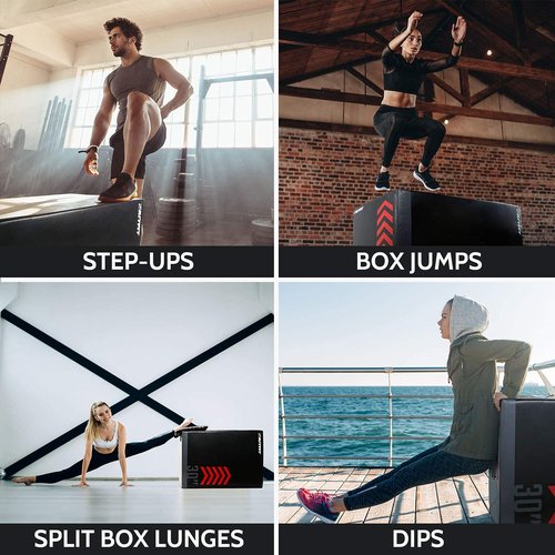 RitFit 3 in 1 Extra Firm Soft Plyo Box 300lb Weight Capacity 24”x 20”x 16”-B Medium