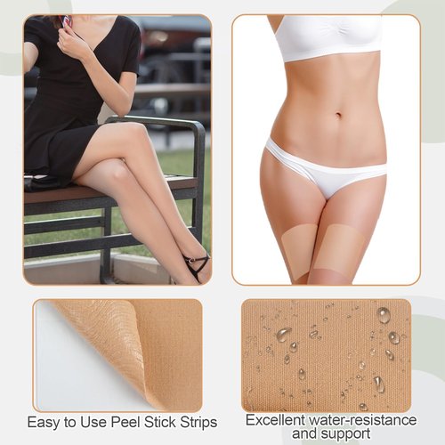 Huaerle 50 Pcs Thigh Lift Tape Instalift Tape for Legs Invisible Patch Elastic Anti Chafing Tape for Inner Thigh Sagging Loose Skin Flat Stomach Back Fat Belly, 4.7 x 4.7inch