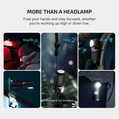 OLIGHT Perun 3 Mini Headlamp 1250 Lumens LED Head Flashlight,Rechargeable Headlight with Red Light Option,Perfect for Working, Hiking, Camping and Climbing (Cool White 5700K~6700K, Black)