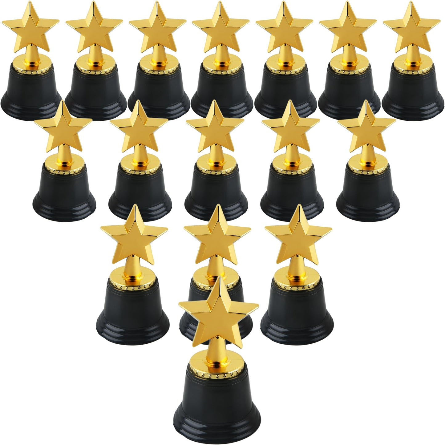 Cotiny 16 Pcs Mini Star Trophy Awards Plastic Small Gold Cups Trophy Bulk for Kids Sports Tournament Participation Rewards Competitions Winning Prizes