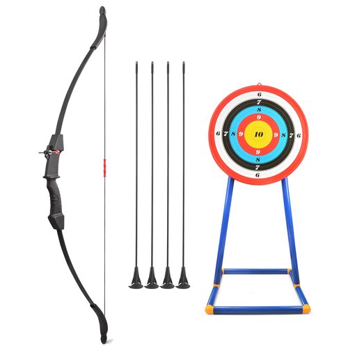 FQH Archery Recurve Bow Set for Adults & Beginners Target Arrow Practice Outdoor Shooting Training Game Recreational Bow Set Accessories（for 14+ Ages） (Black)