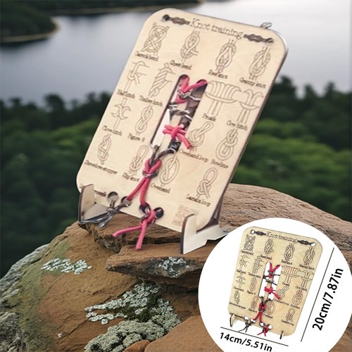 KYWYOYOU Learn Knot Training Board, Knot Tying kit, Learn to tie Knot Training Board, 16 Knotting Methods for Beginners, Knot Tying Book for Outdoor Survival, Camping