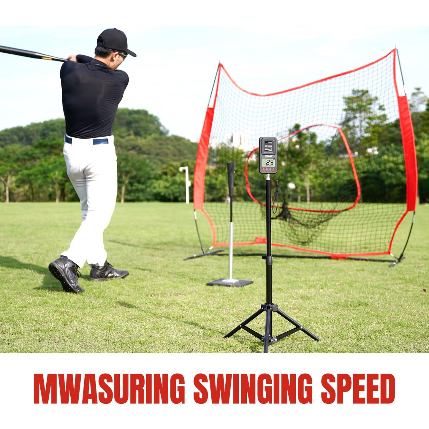 Rotatable Baseball Radar with Tripod,High-Speed Pitching & Swing Tracker,Accurate Speed Radar Gun with Memory Recall & LCD Display,Handheld or Hand Free Speed Sensors Equipment for All Baseball Player