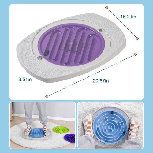 Balance Board Maze, 20 inch Labyrinth Rocking Seesaw with 3 Replacement Labyrinth Boards, Increase Exercise Balance Ability, 10°-30° Tilt Non-slip Round Balancing Board, Max Load 220 Lbs (White)
