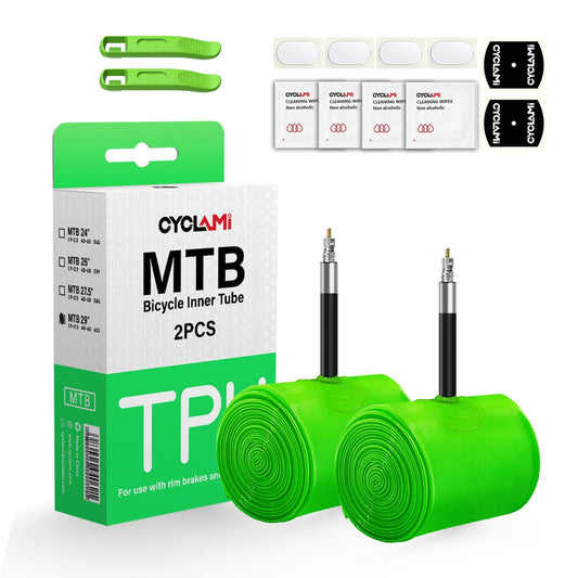 2 Pack Ultralight TPU Mountain Bike Inner Tubes 29" | Compatible with 29'' x1.9-2.5 Tires | Presta Valve 45mm French | High-Pressure Durable Tubing for MTB Bikes (29 Inch Bicycle Tires)