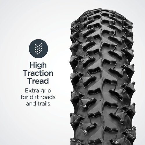Schwinn Replacement Bike Tire, 26" x 1.95" Mountain Bike Tire, High Traction Tread, Steel Bead Construction, Fits Internal Rim Widths 19mm-29mm, PSI Range 40 to 65