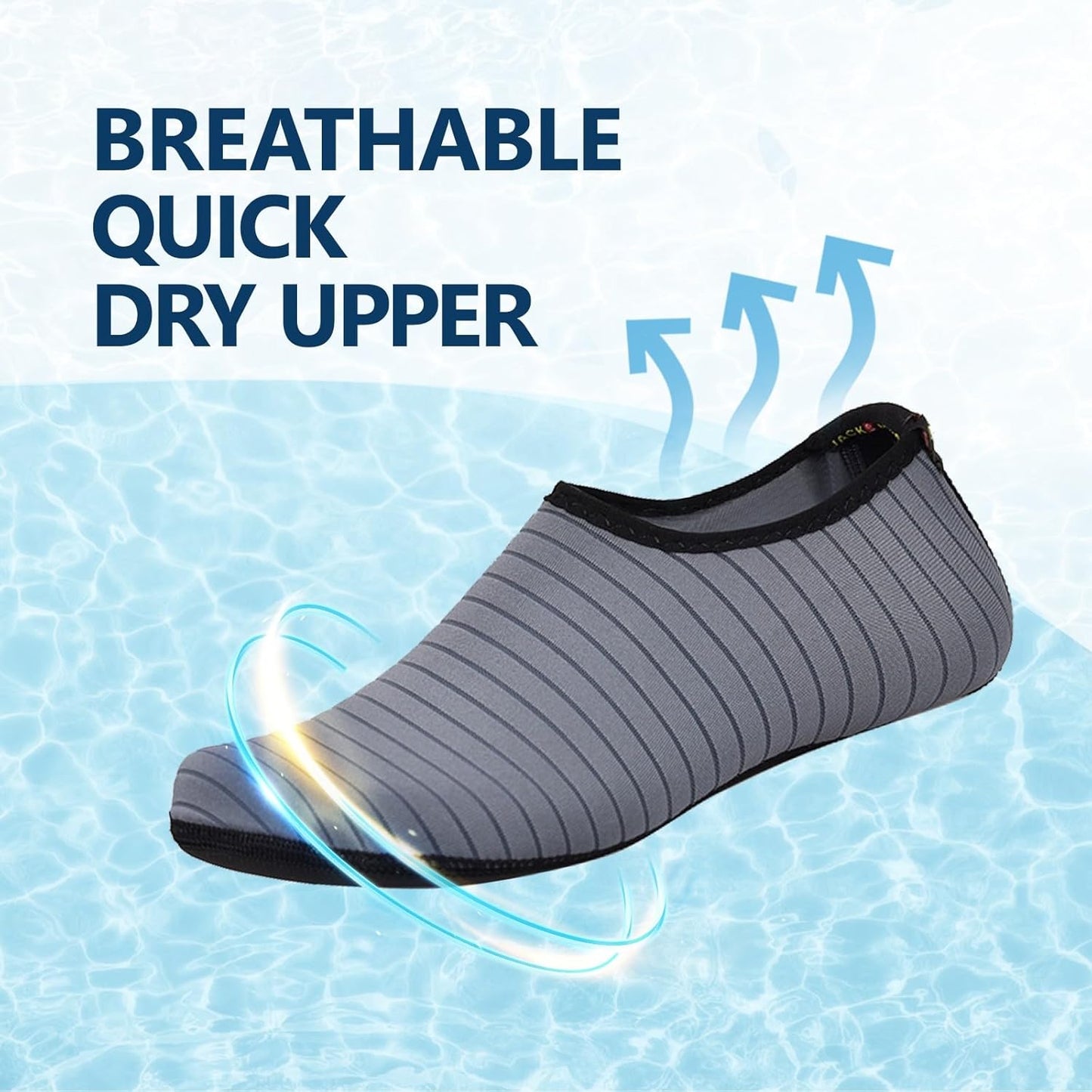 JACKSHIBO Water Shoes for Women Men Swim Shoes Water Socks for Cruise Essentials Swimming Aqua Beach Pool Yoga Surf