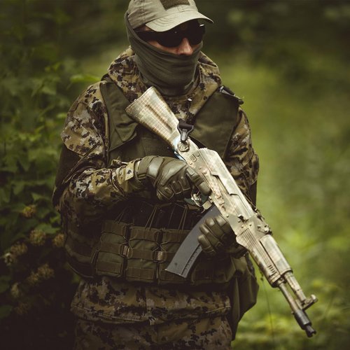 Marspark 4 Pcs Adhesive Sticker Camouflage Adhesive Spray Paint Sticky Gun Rifle Camo Stencils Camo Stickers for Spray Paint